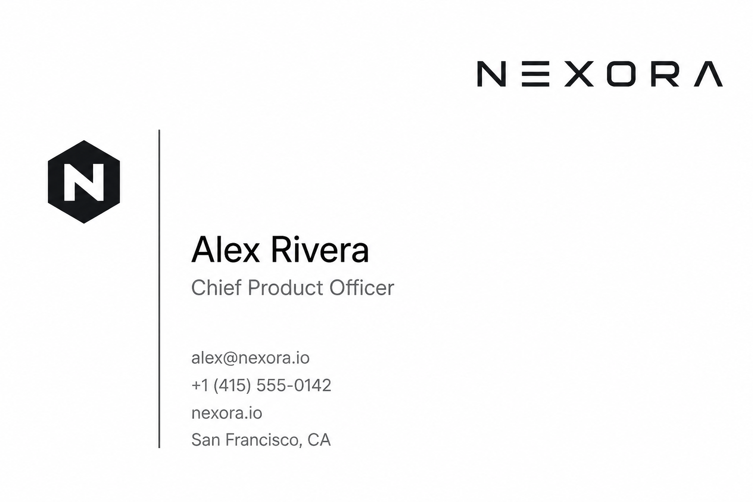 Nexora Business Card